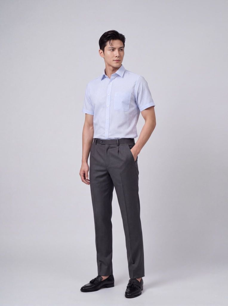 Sơ mi nam cộc tay GrusZ form RegularFit mã 010126032GZN4 AD197