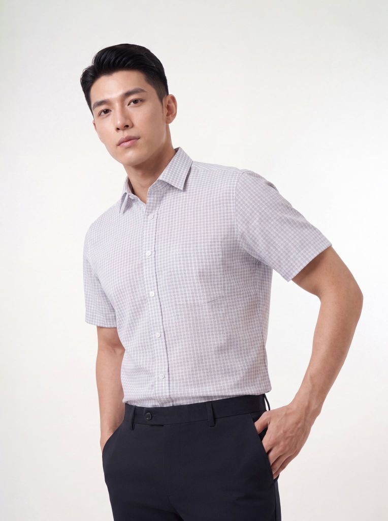 Sơ mi nam cộc tay GrusZ form RegularFit mã 010126042GZN4 AK670