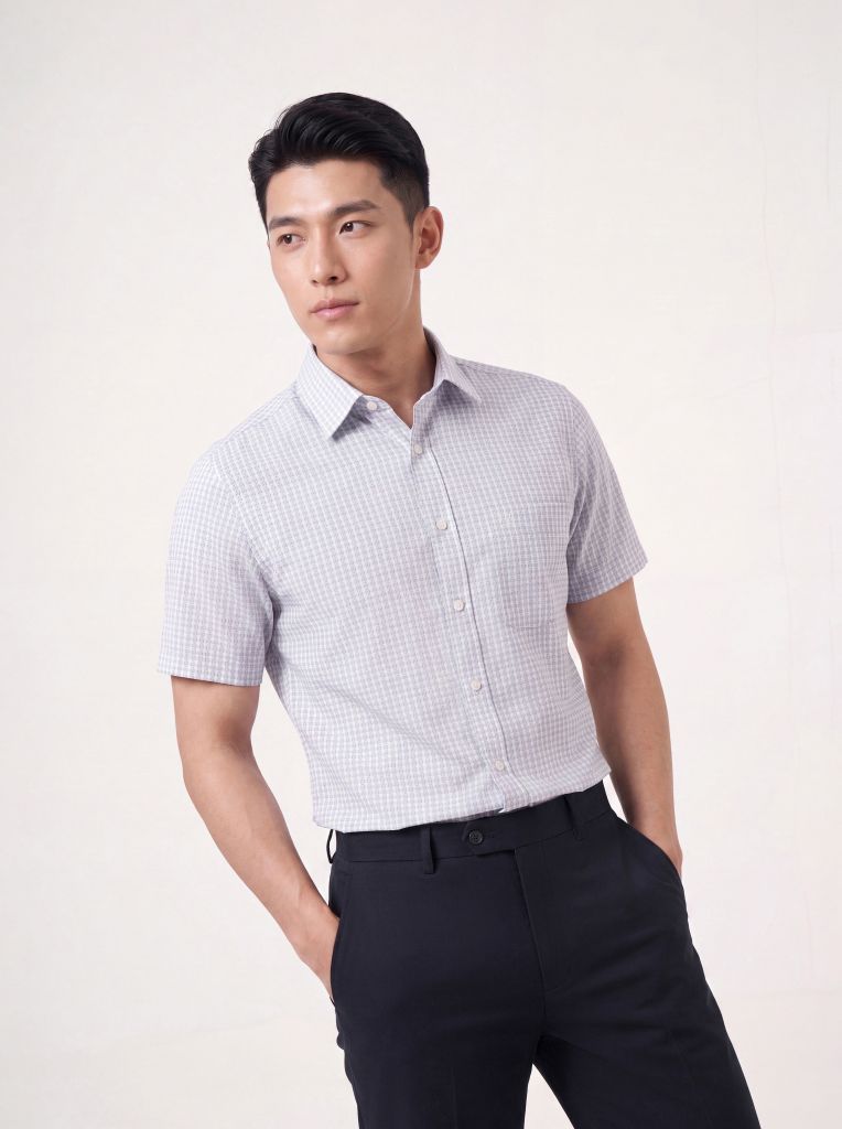 Sơ mi nam cộc tay GrusZ form RegularFit mã 010126042GZN4 AK670
