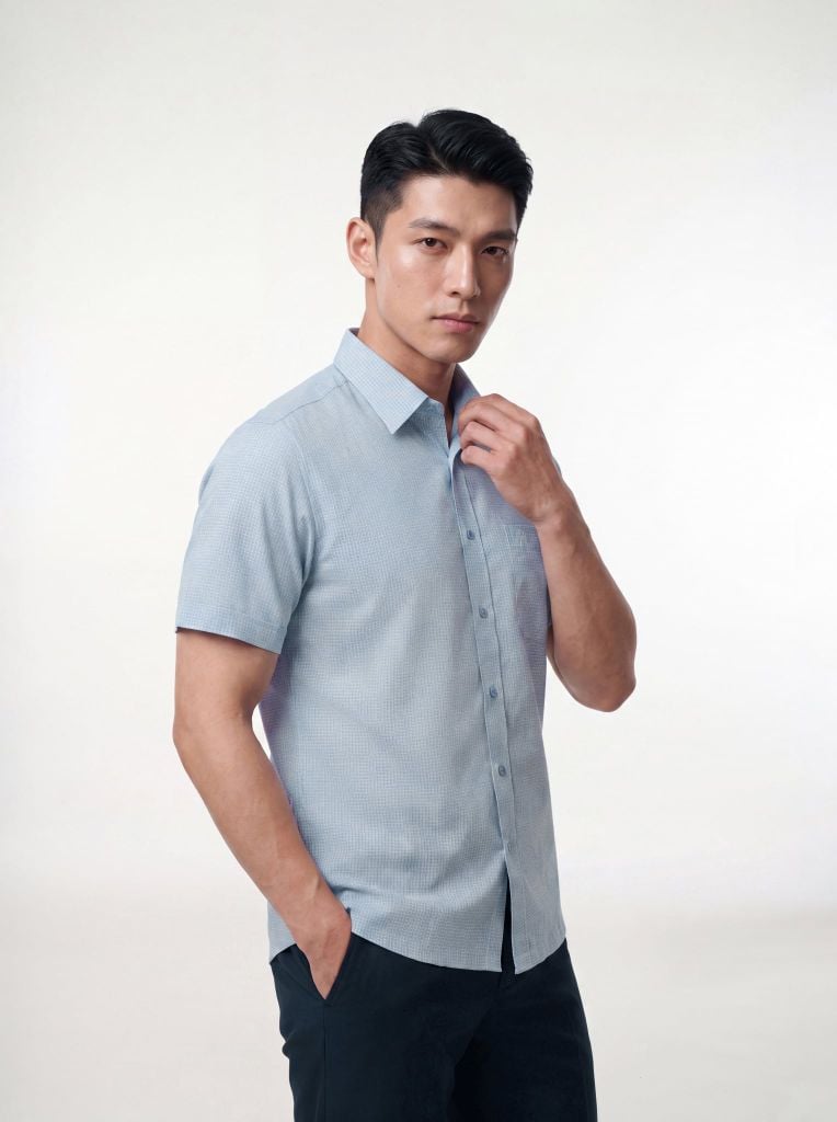 Sơ mi nam cộc tay GrusZ form RegularFit mã 010126042GZN4 AK672