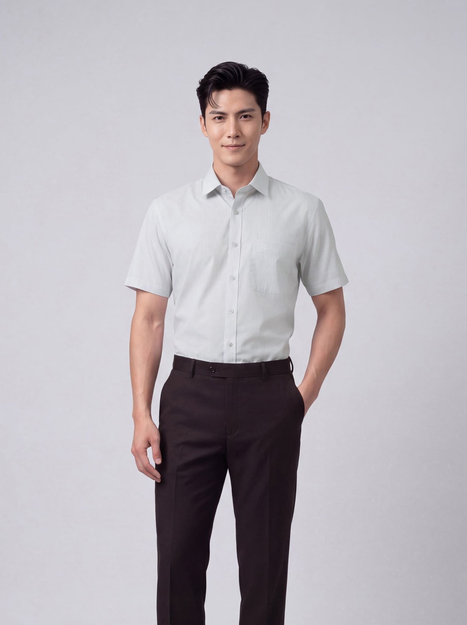 Sơ mi nam cộc tay GrusZ form RegularFit mã 010126043GZV2 AD199