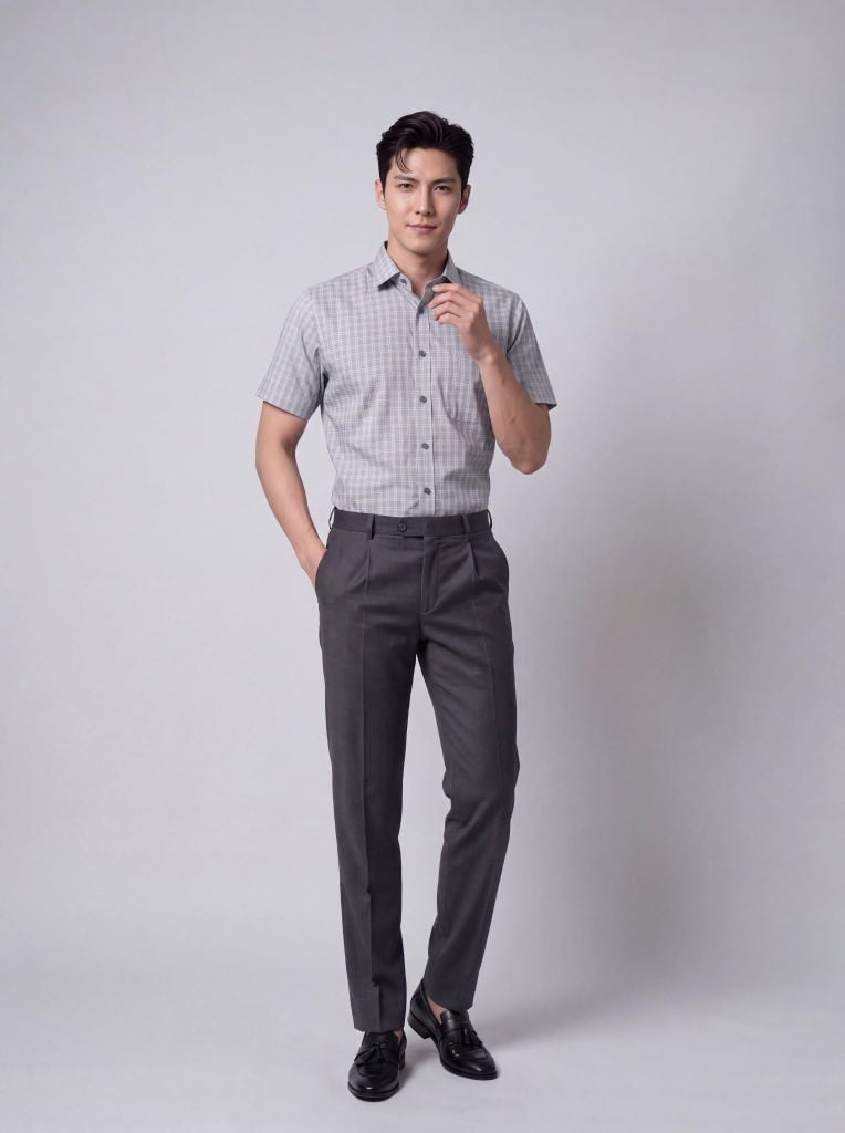 Sơ mi nam cộc tay GrusZ form RegularFit mã 010126043GZV2 AK673