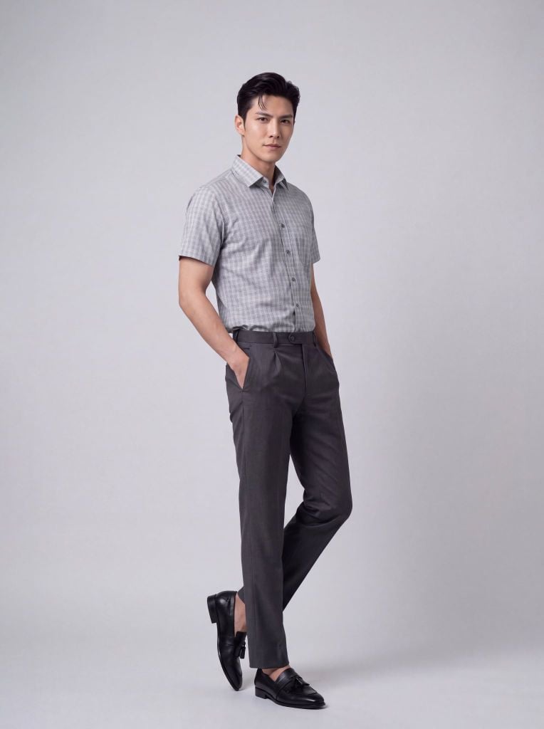 Sơ mi nam cộc tay GrusZ form RegularFit mã 010126043GZV2 AK673