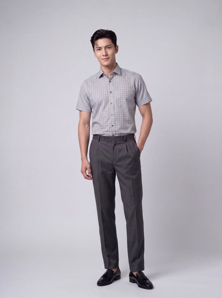 Sơ mi nam cộc tay GrusZ form RegularFit mã 010126043GZV2 AK673