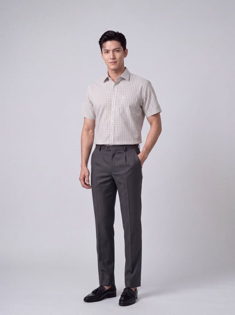 Sơ mi nam cộc tay GrusZ form RegularFit mã 010126043GZV2 AK674