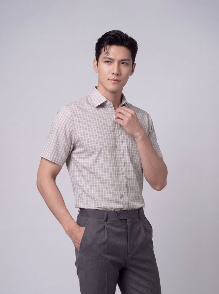 Sơ mi nam cộc tay GrusZ form RegularFit mã 010126043GZV2 AK674