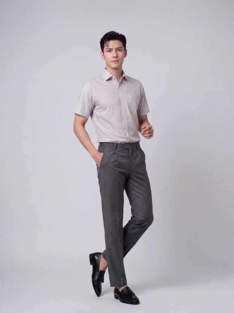 Sơ mi nam cộc tay GrusZ form RegularFit mã 010126043GZV2 AK674