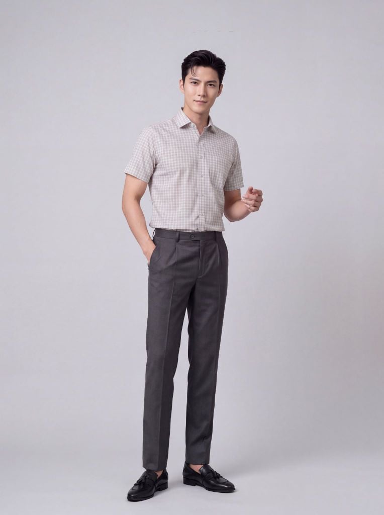 Sơ mi nam cộc tay GrusZ form RegularFit mã 010126043GZV2 AK674