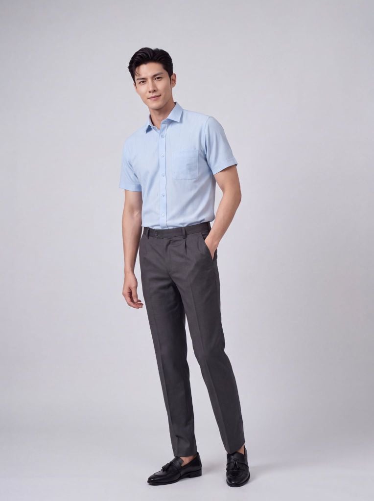 Sơ mi nam cộc tay May 10 form RegularFit mã 010126051GBV3 AH428