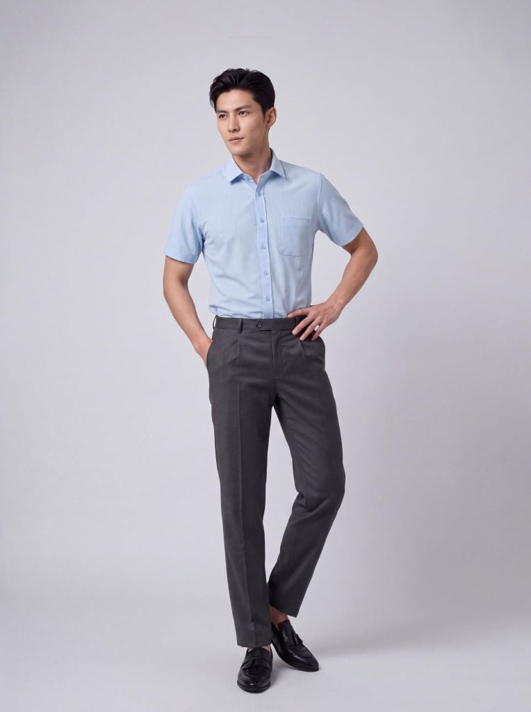 Sơ mi nam cộc tay May 10 form RegularFit mã 010126051GBV3 AH428