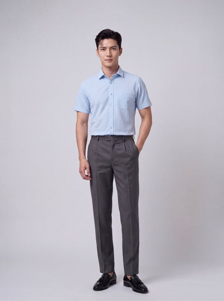 Sơ mi nam cộc tay May 10 form RegularFit mã 010126051GBV3 AH428