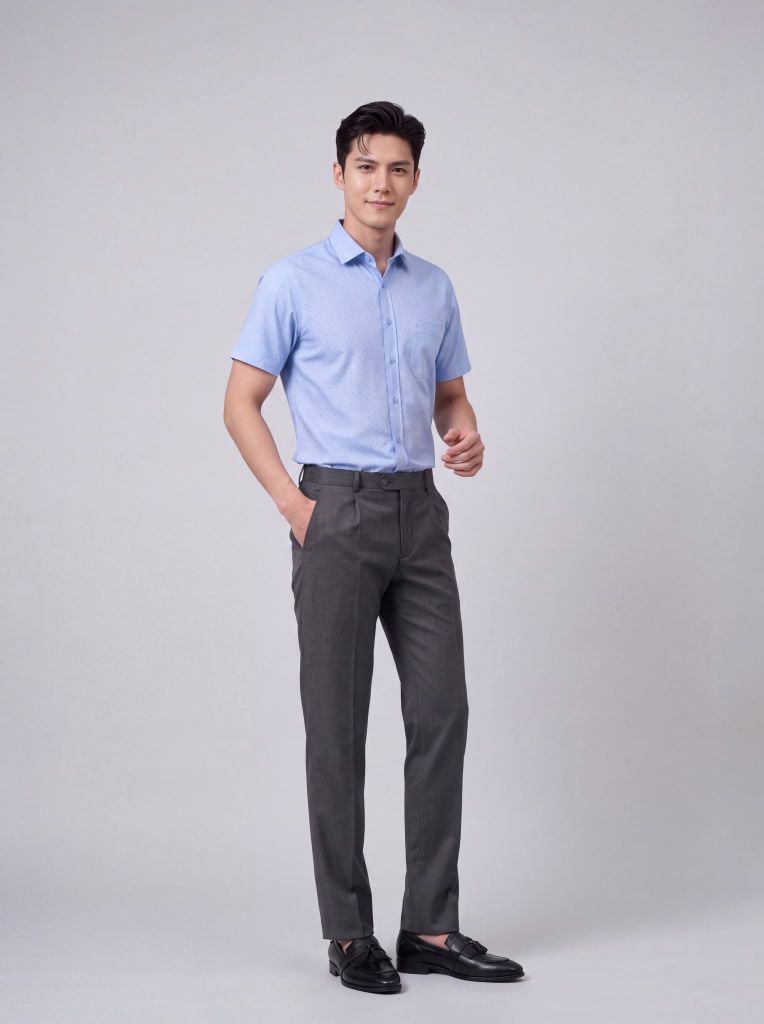 Sơ mi nam cộc tay May 10 form RegularFit mã 010126053GBV3 AH425