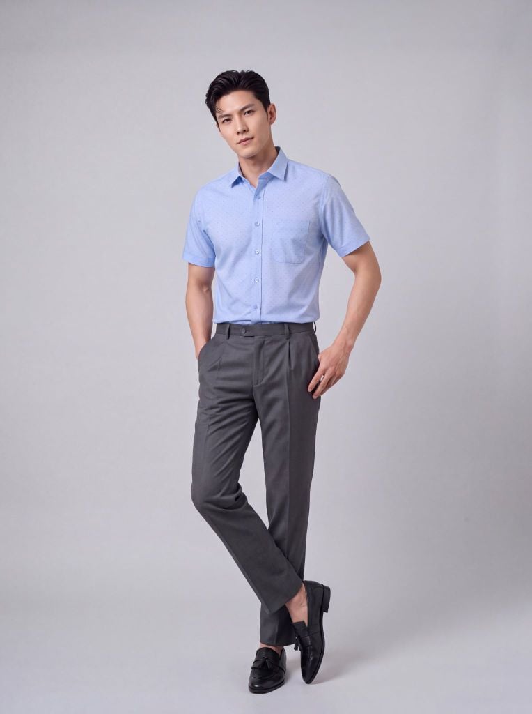 Sơ mi nam cộc tay May 10 form RegularFit mã 010126053GBV3 AH425