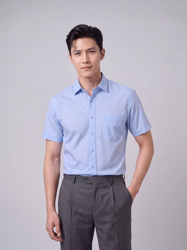 Sơ mi nam cộc tay May 10 form RegularFit mã 010126053GBV3 AH425