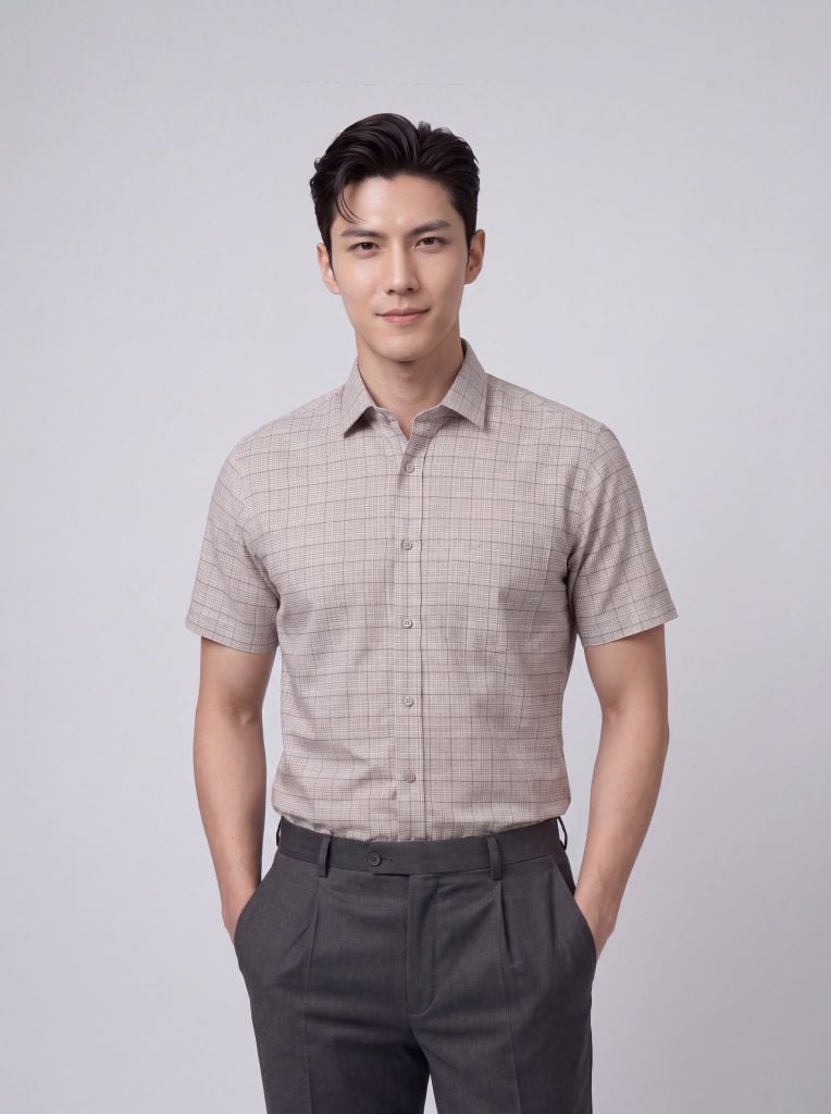 Sơ mi nam cộc tay GrusZ form RegularFit mã 010126056GZV2 AK675