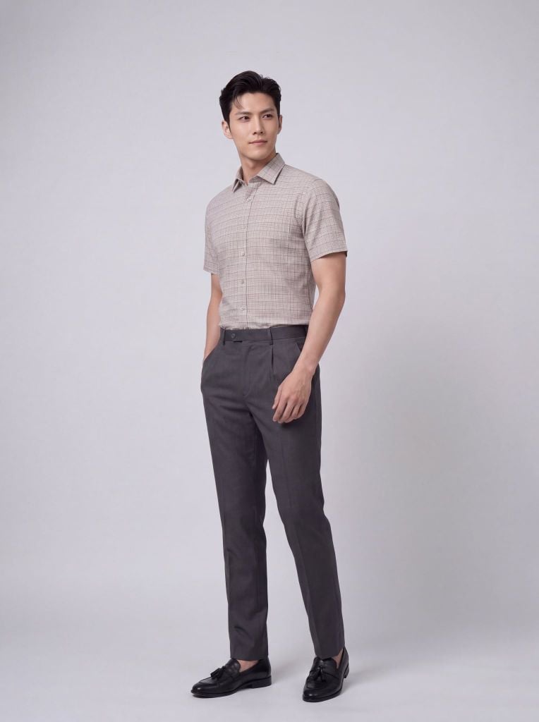 Sơ mi nam cộc tay GrusZ form RegularFit mã 010126056GZV2 AK675