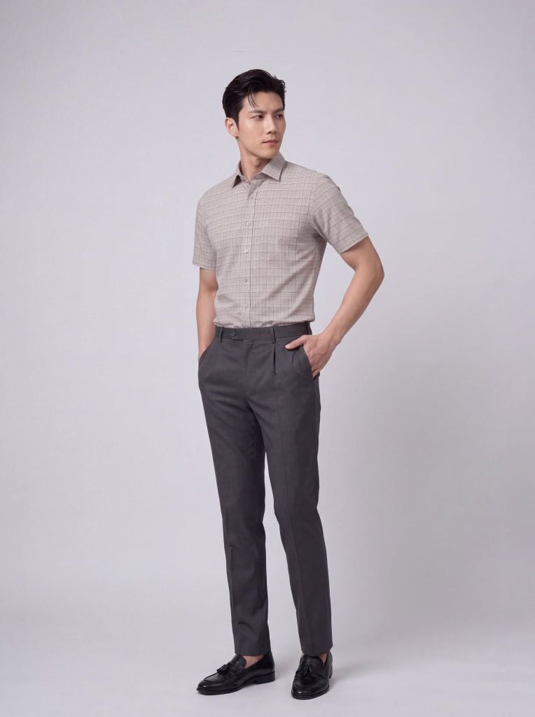Sơ mi nam cộc tay GrusZ form RegularFit mã 010126056GZV2 AK675
