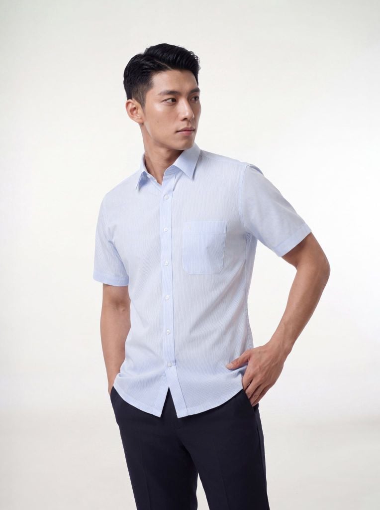 Sơ mi nam cộc tay May 10 form RegularFit mã 010126077GBN4 AD193