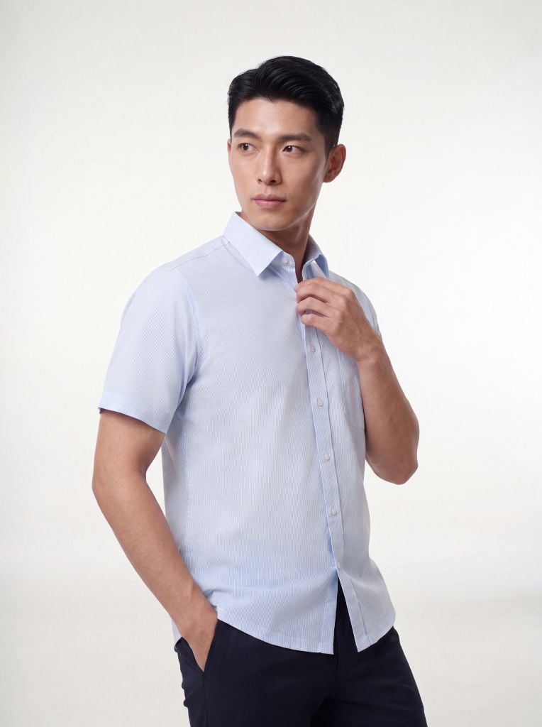 Sơ mi nam cộc tay May 10 form RegularFit mã 010126077GBN4 AD193