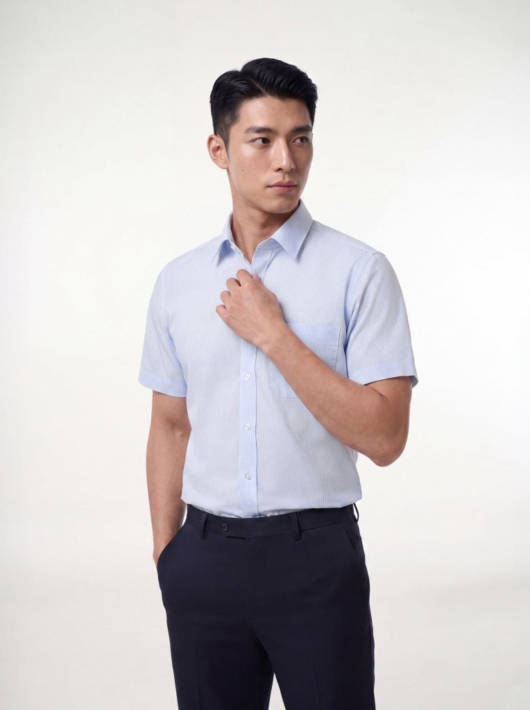 Sơ mi nam cộc tay May 10 form RegularFit mã 010126077GBN4 AD193