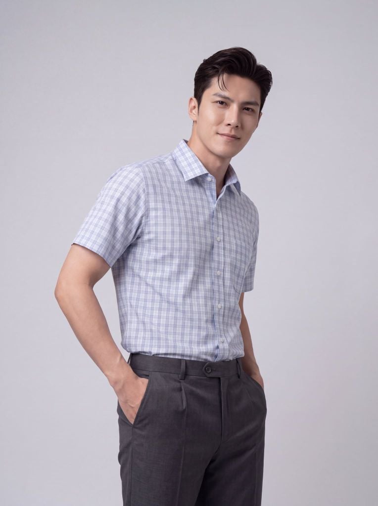 Sơ mi nam cộc tay GrusZ form RegularFit mã 010126028GZV2 AK657