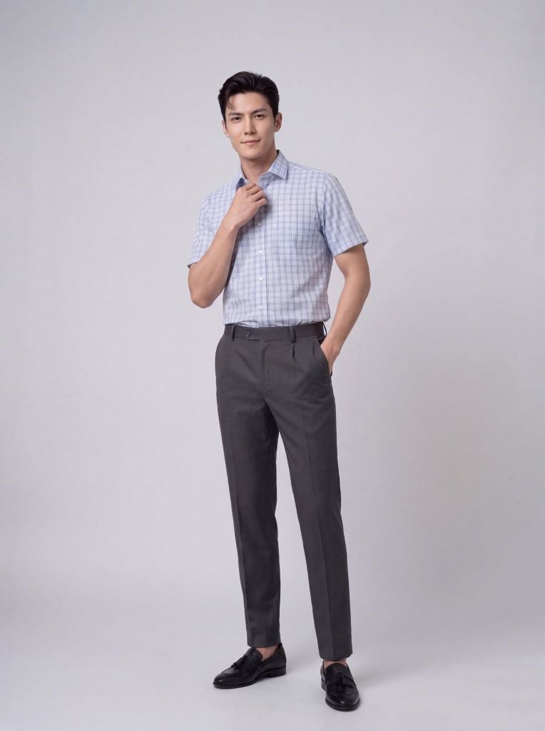 Sơ mi nam cộc tay GrusZ form RegularFit mã 010126028GZV2 AK657