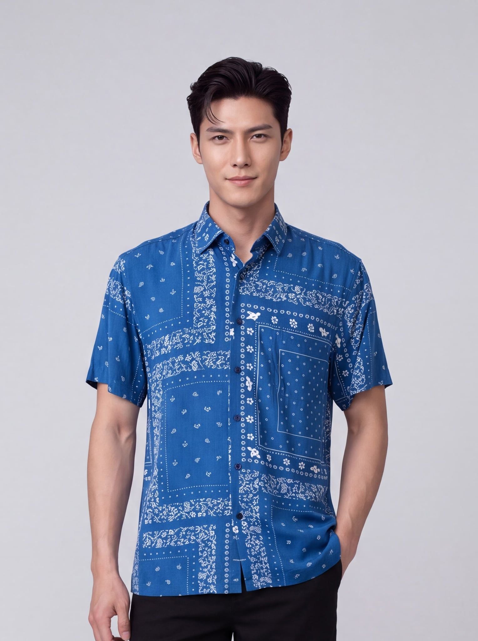 Sơ mi lanh cộc tay May 10 form RegularFit mã 010126104LANH 9
