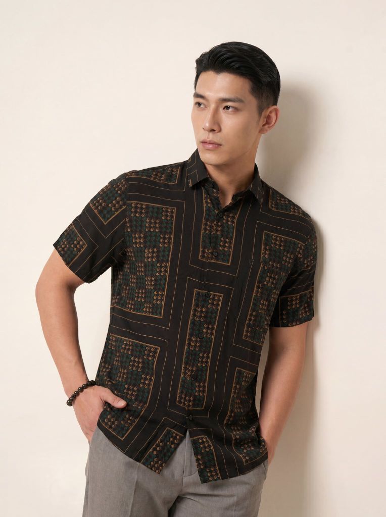 Sơ mi lanh cộc tay May 10 form RegularFit mã 010126105LANH 1