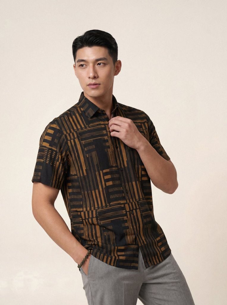 Sơ mi lanh cộc tay May 10 form RegularFit mã 010126105LANH 2