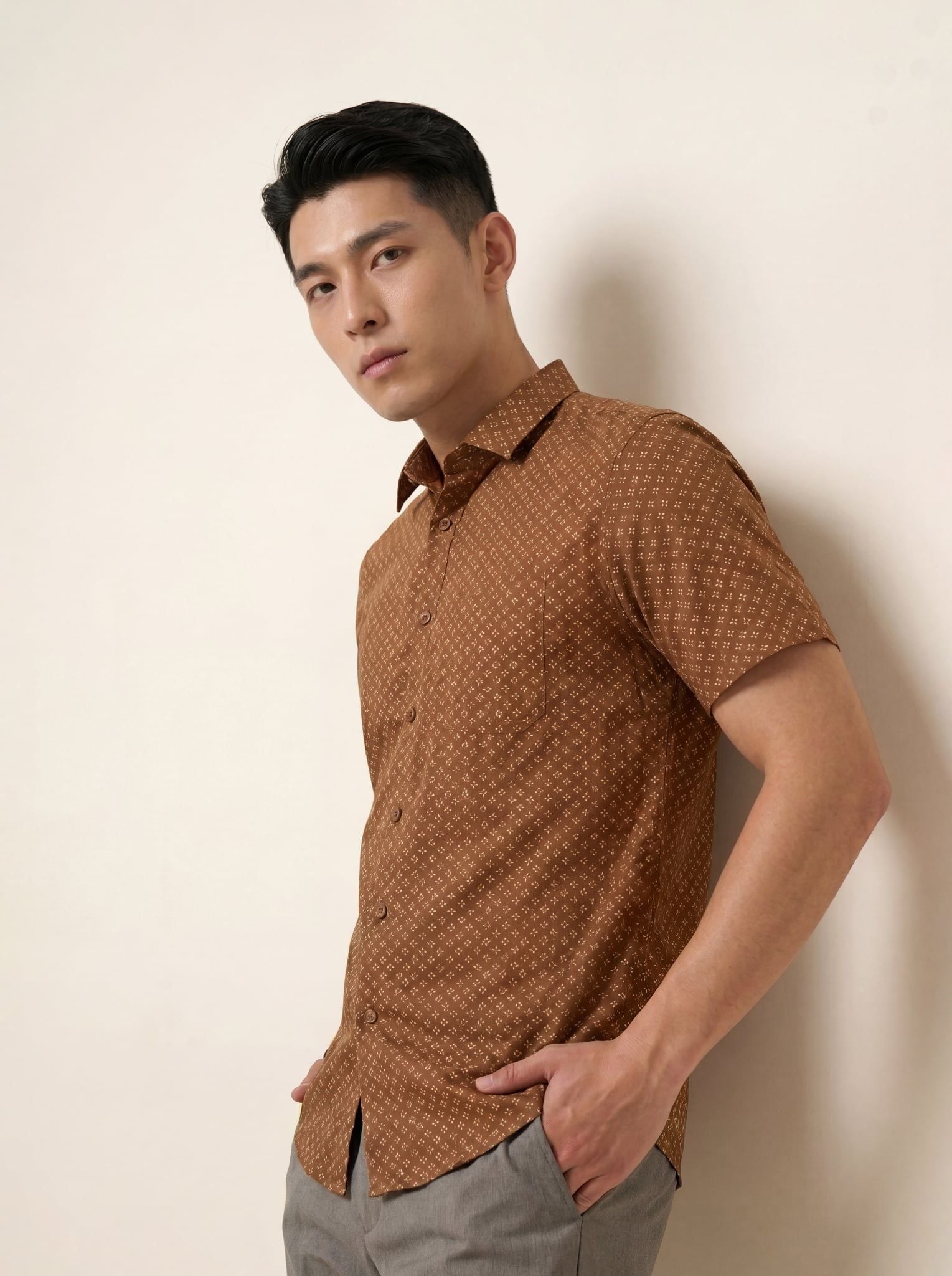 Sơ mi lanh cộc tay May 10 form RegularFit mã 010126105LANH 6
