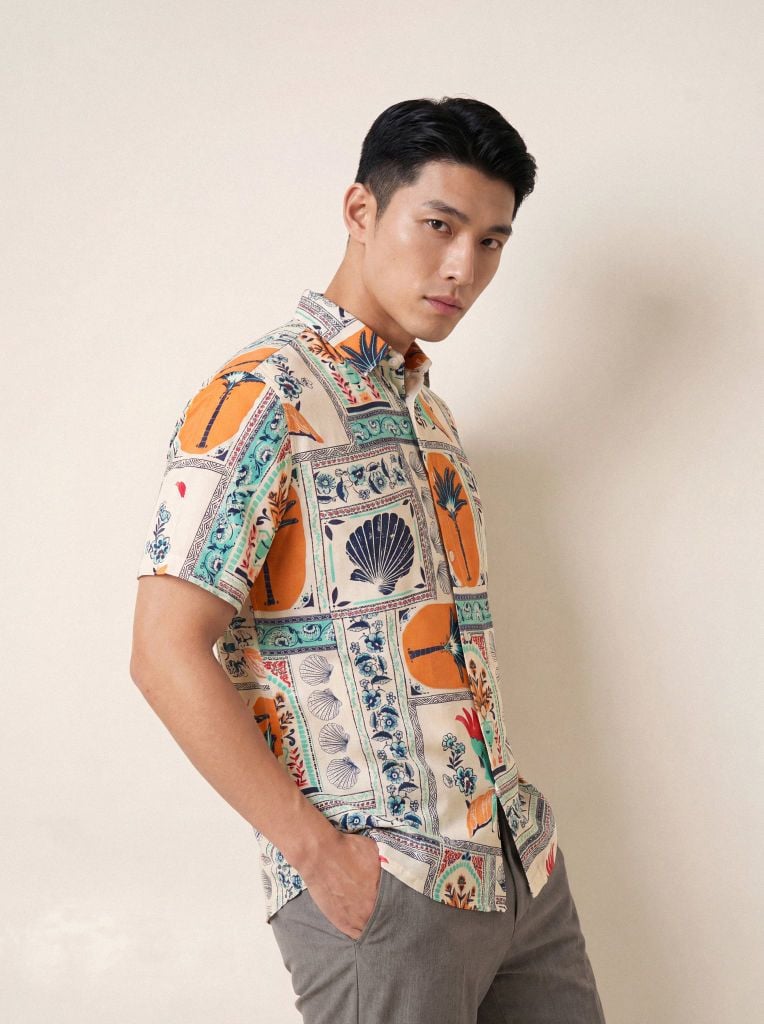 Sơ mi lanh cộc tay May 10 form RegularFit mã 010126106LANH 2