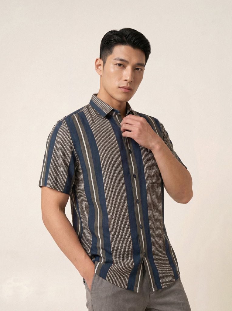 Sơ mi lanh cộc tay May 10 form RegularFit mã 010126106LANH 5