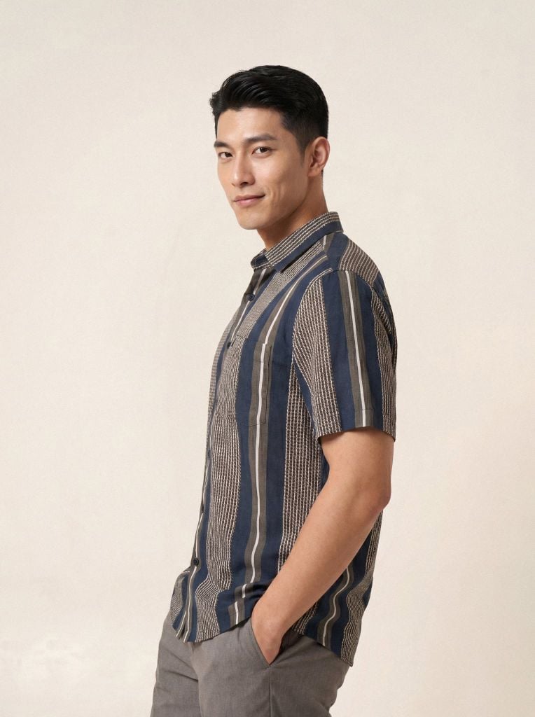 Sơ mi lanh cộc tay May 10 form RegularFit mã 010126106LANH 5