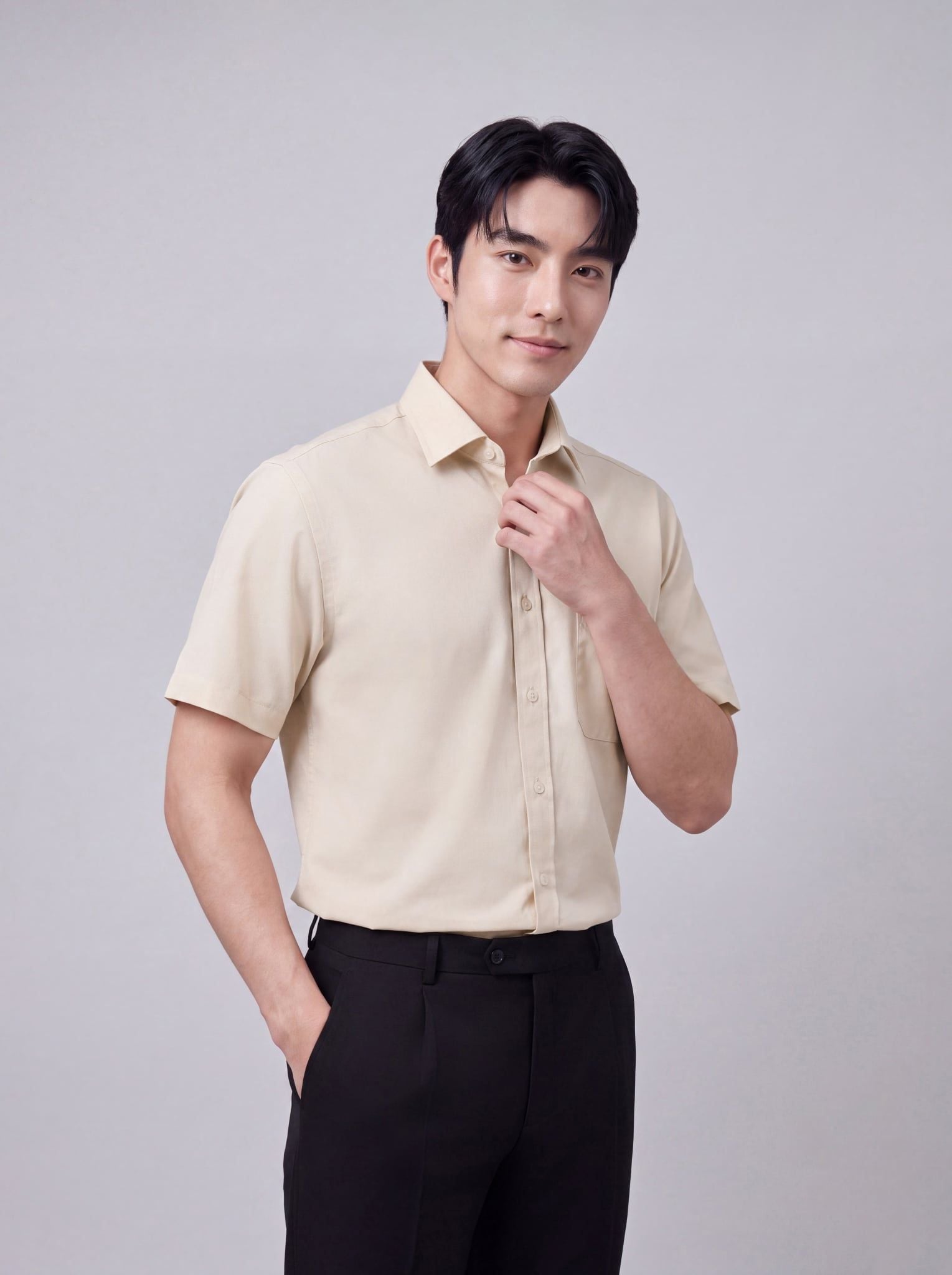 Sơ mi nam cộc tay May 10 form RegularFit mã 010126158GBN4 AM207