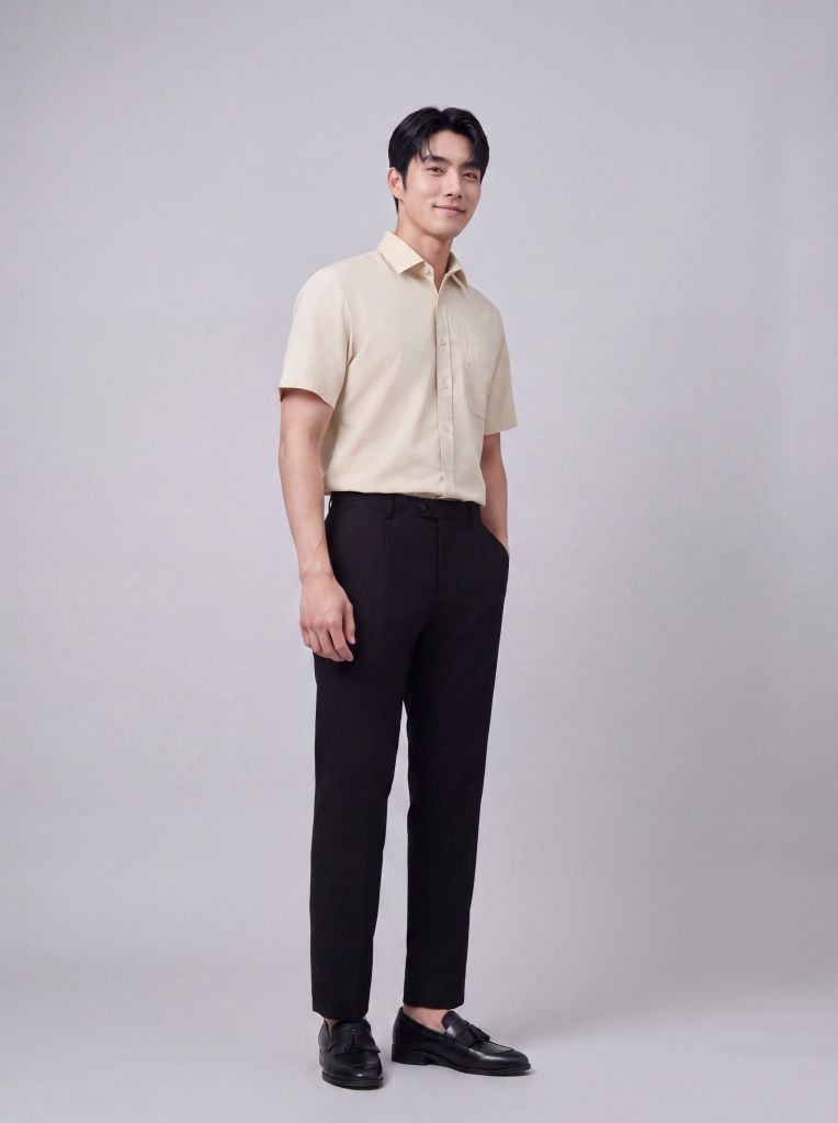 Sơ mi nam cộc tay May 10 form RegularFit mã 010126158GBN4 AM207