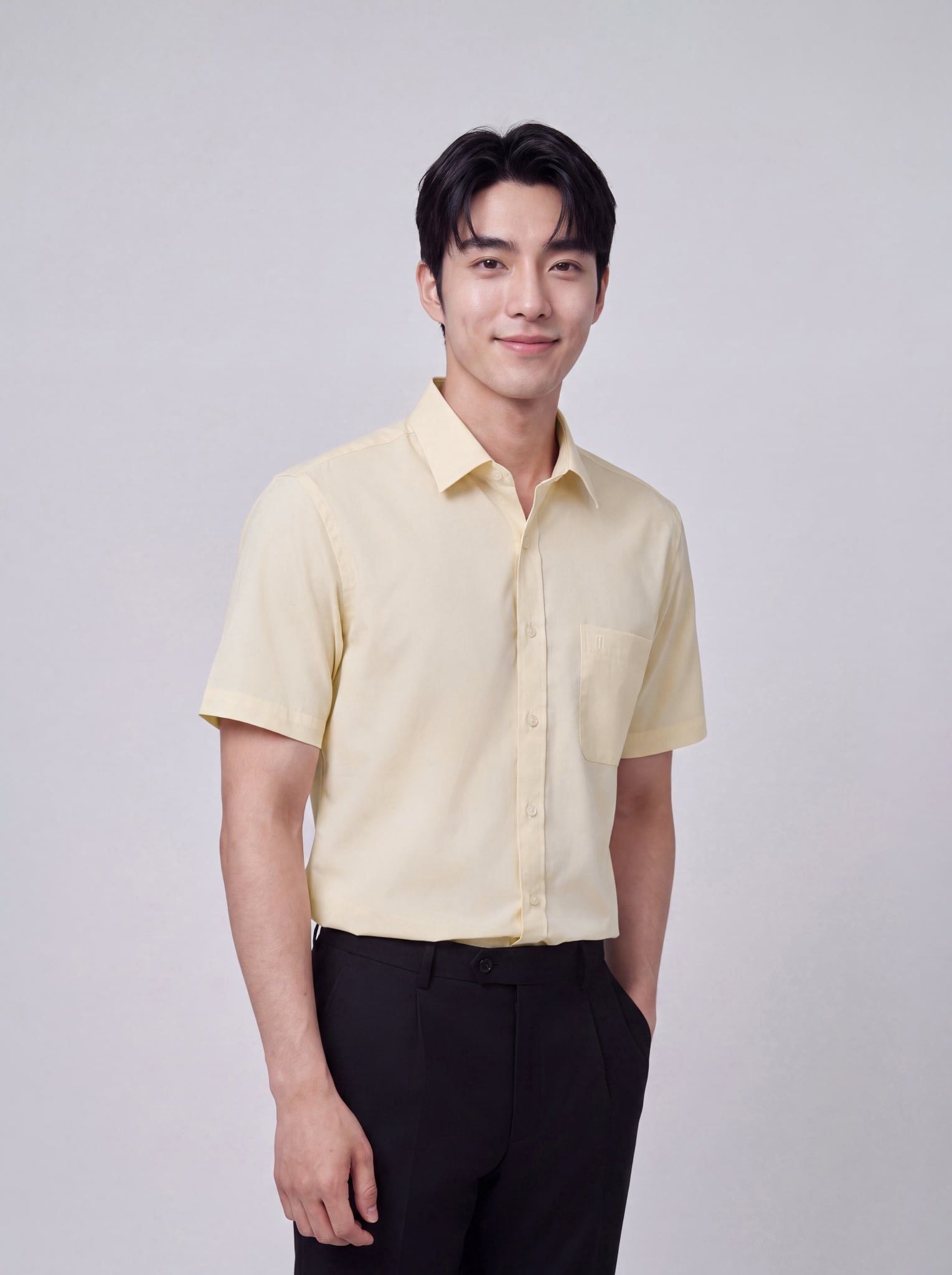 Sơ mi nam cộc tay May 10 form RegularFit mã 010126158GBN4 AM211