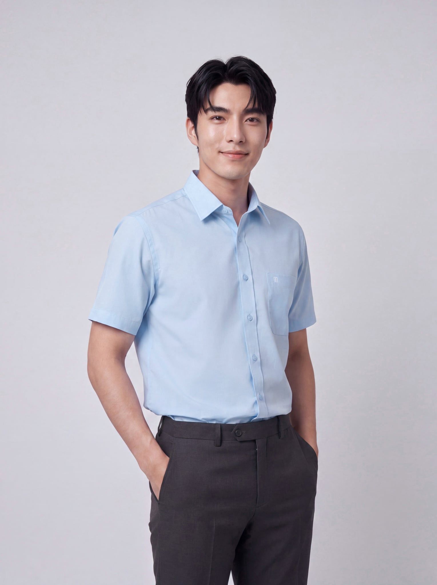 Sơ mi nam cộc tay May 10 form RegularFit mã 010126185GBN4 AM218
