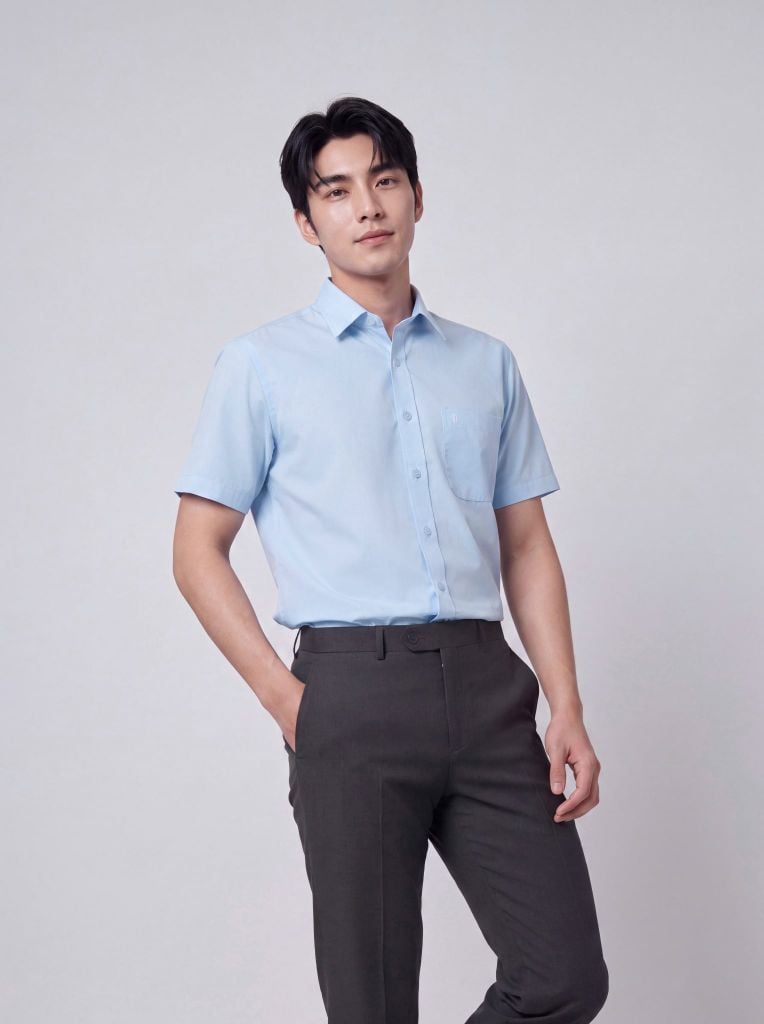 Sơ mi nam cộc tay May 10 form RegularFit mã 010126185GBN4 AM218