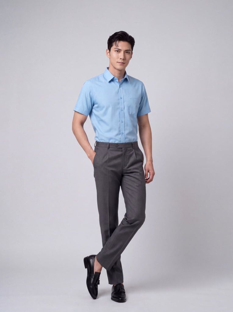 Sơ mi nam cộc tay May 10 form RegularFit mã 010126187GBN4 AK679