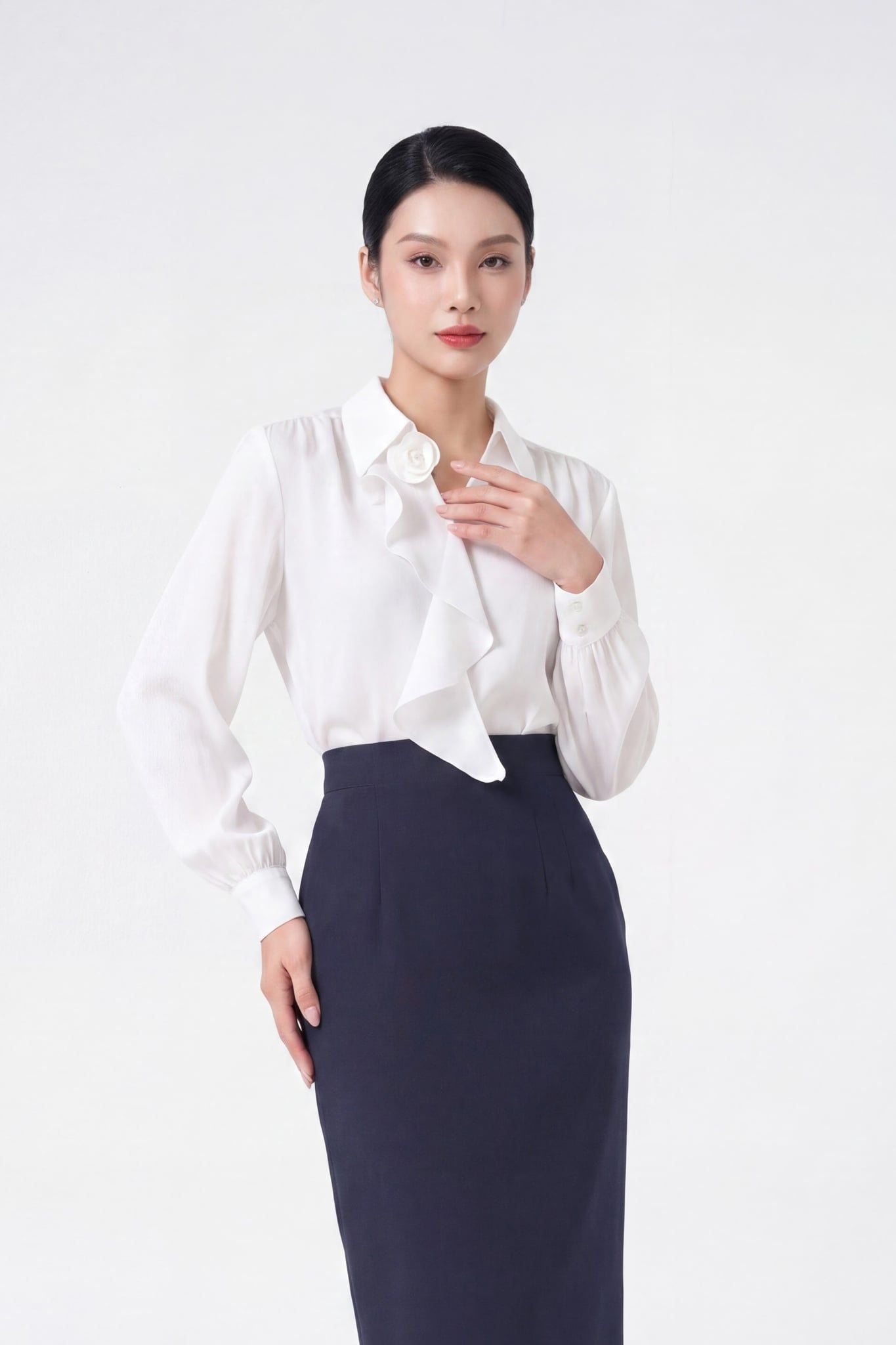 Sơ mi nữ dài tay GrusZ mã 010226037GZ VK383