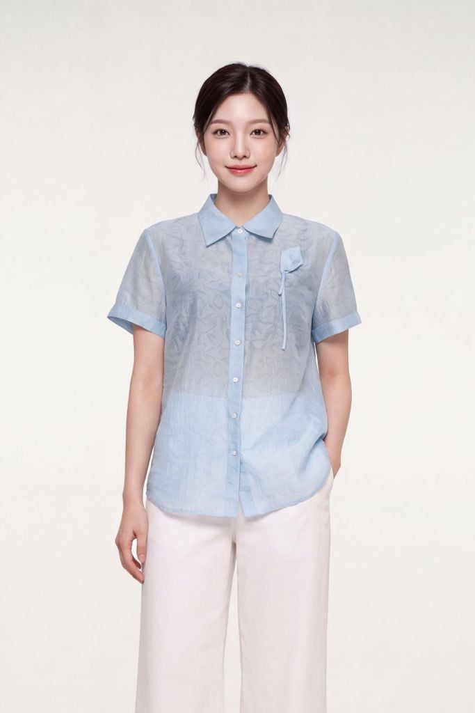 Sơ mi nữ cộc tay GrusZ mã 010226101GZTT FI35