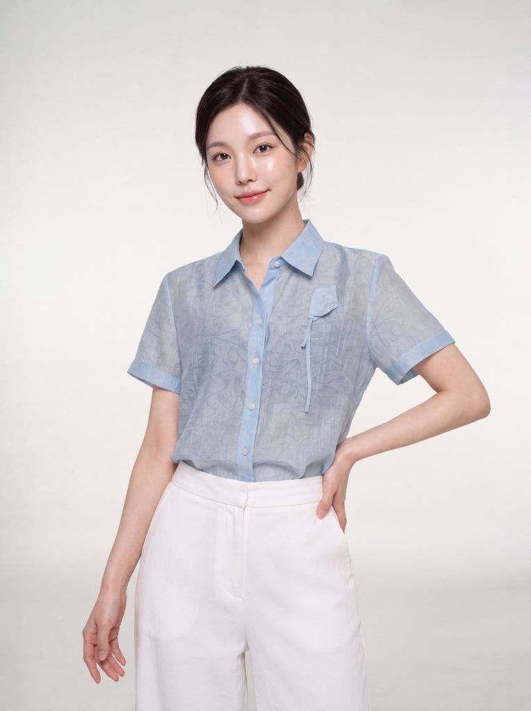 Sơ mi nữ cộc tay GrusZ mã 010226101GZTT FI35