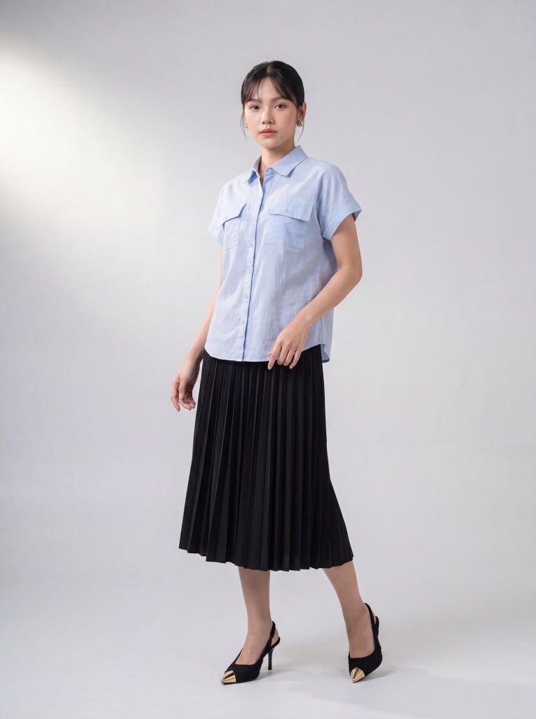 Sơ mi nữ cộc tay May 10 mã 010226244TT 1