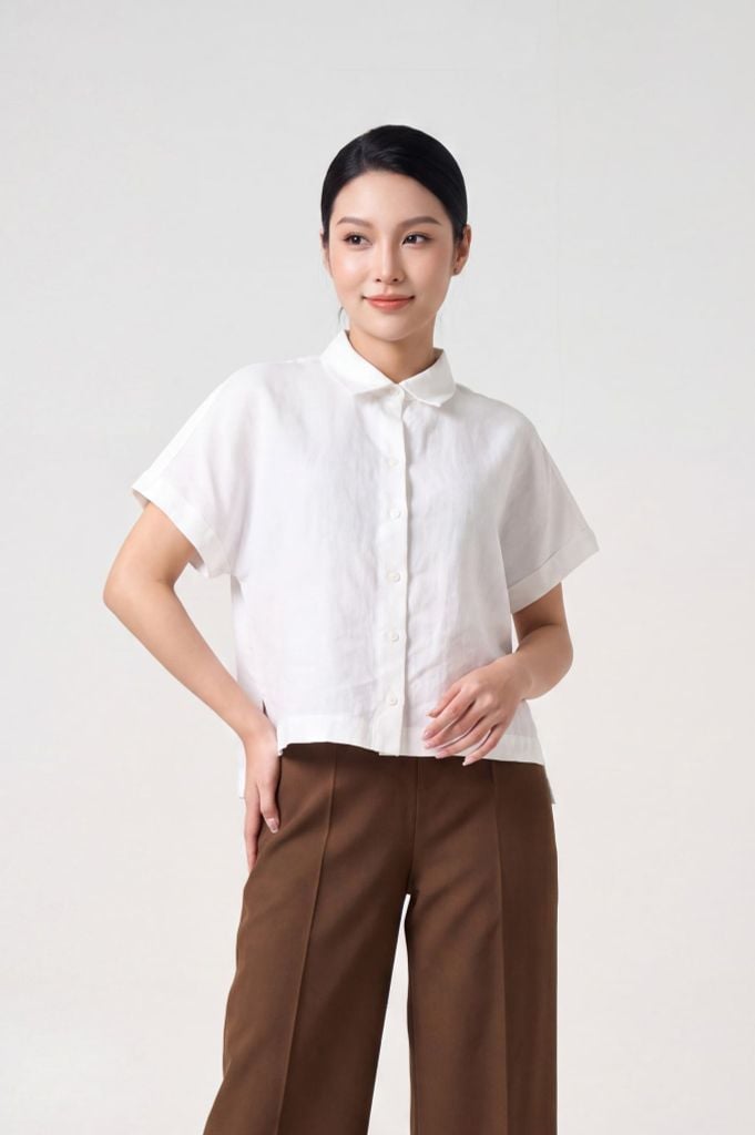 Sơ mi nữ cộc tay May 10 mã 010226259G 1