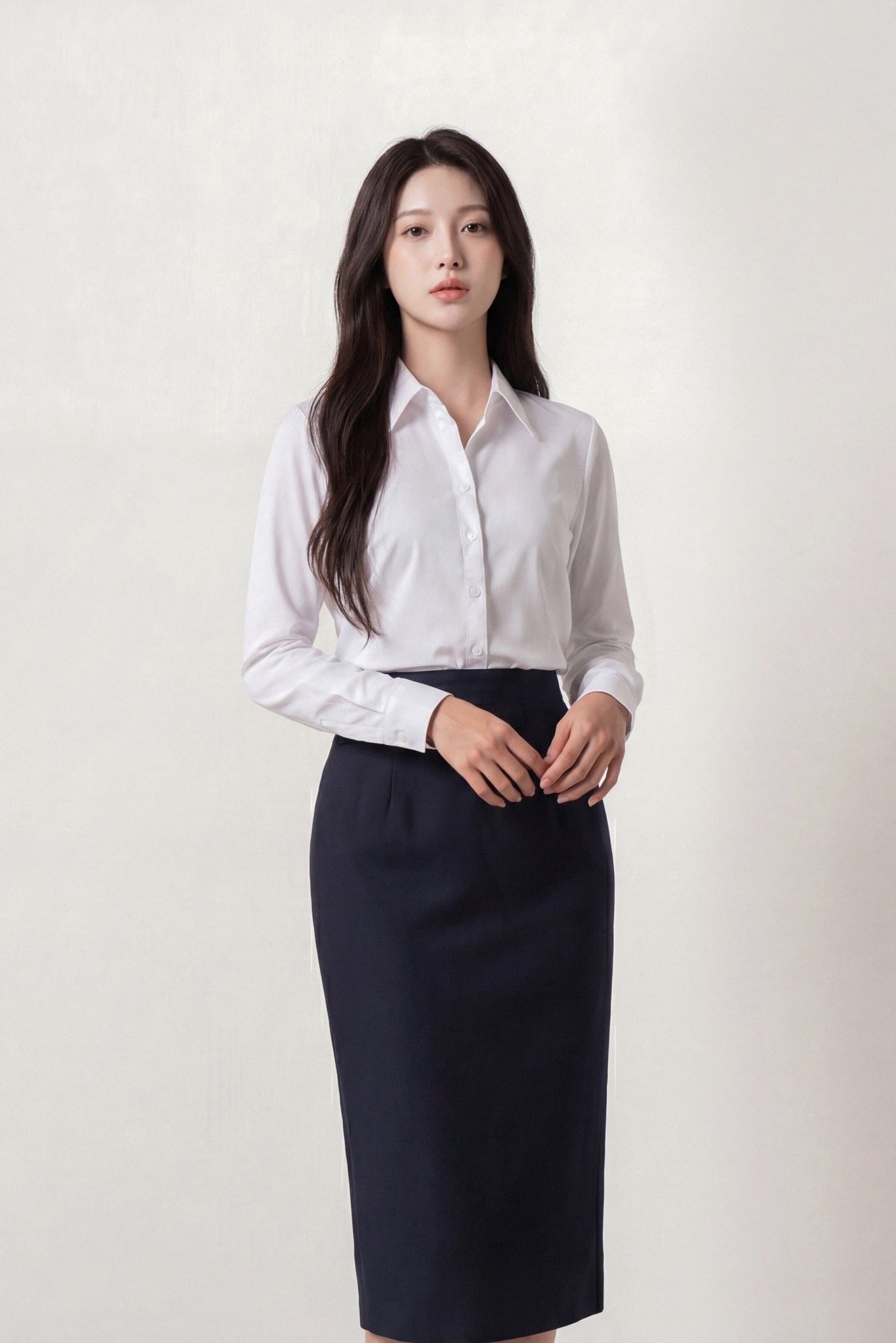 Sơ mi nữ dài tay không ly GrusZ mã 010226901GZKL AT020