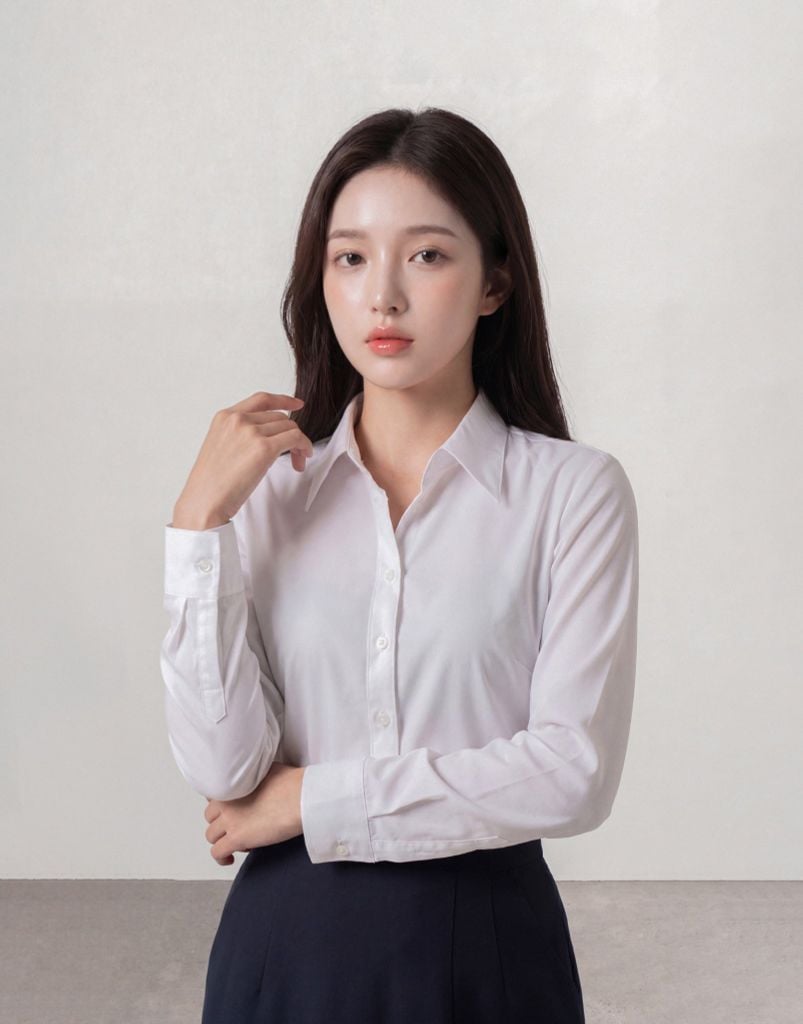 Sơ mi nữ dài tay không ly GrusZ mã 010226901GZKL AT020