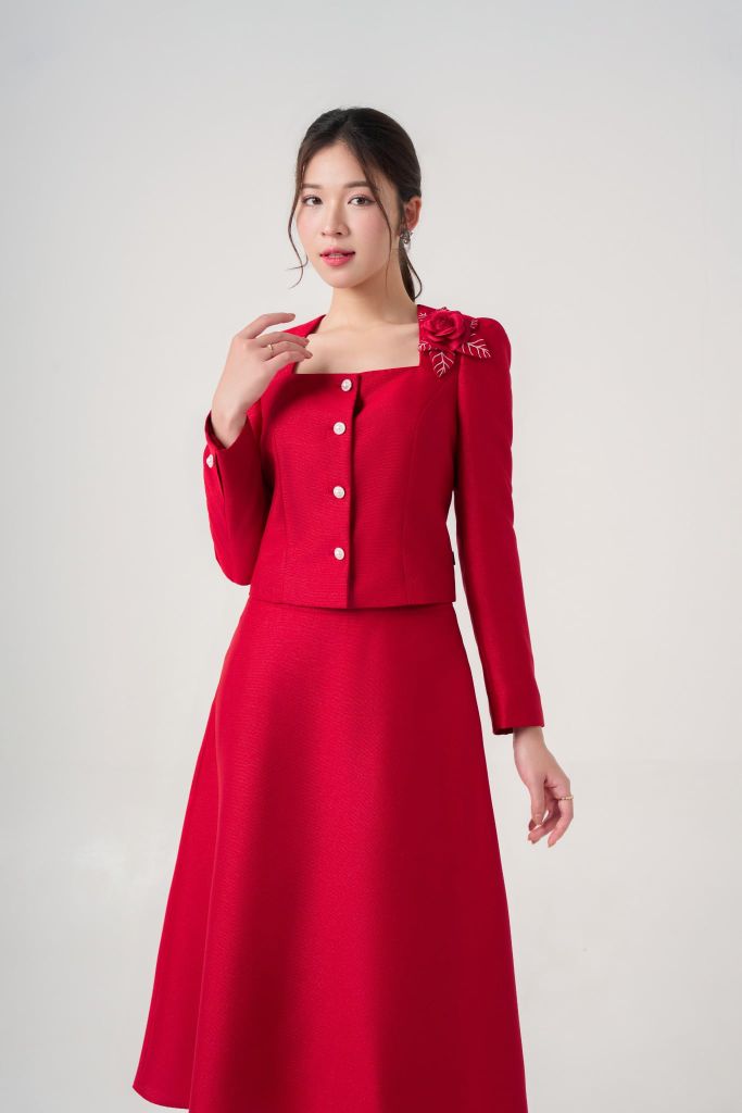 Bộ áo khoác váy nữ May 10 mã 030225017GZ VK169