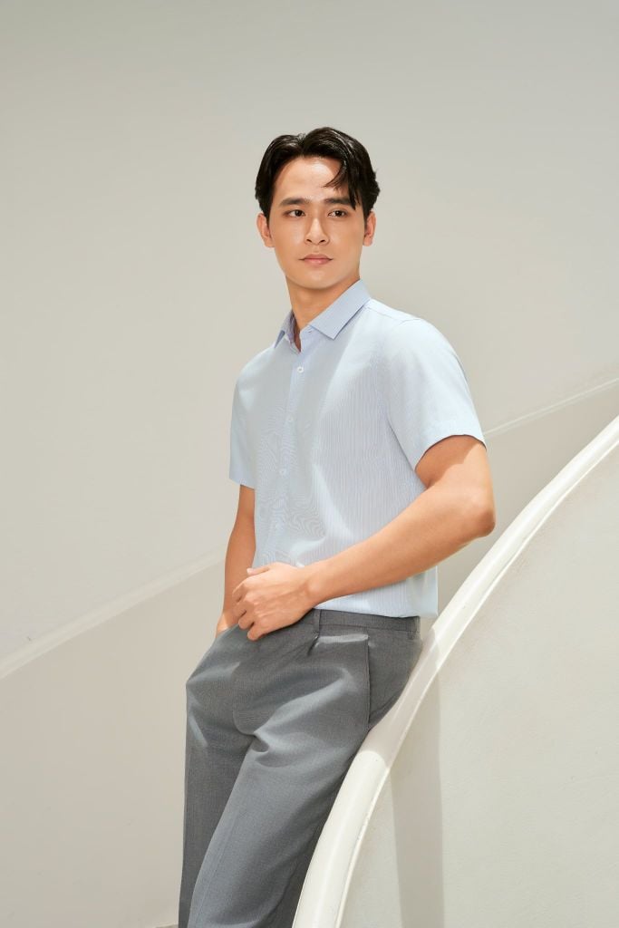 Sơ mi nam cộc tay GrusZ form SlimFit mã 010125007GZ AD157
