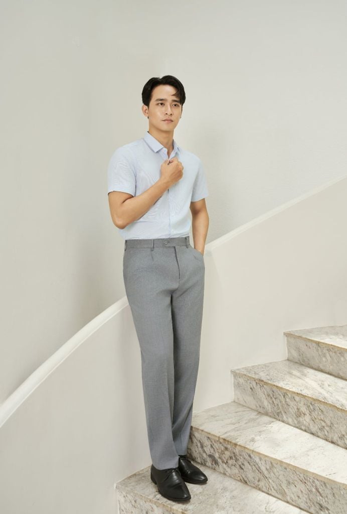 Sơ mi nam cộc tay GrusZ form SlimFit mã 010125007GZ AD157