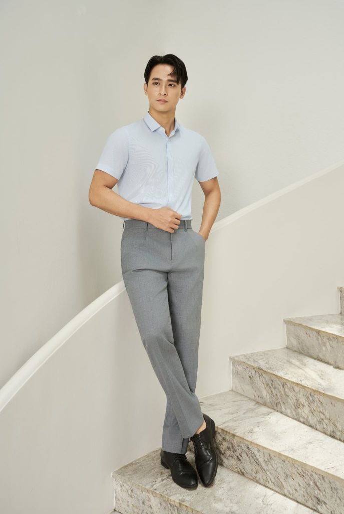 Sơ mi nam cộc tay GrusZ form SlimFit mã 010125007GZ AD157